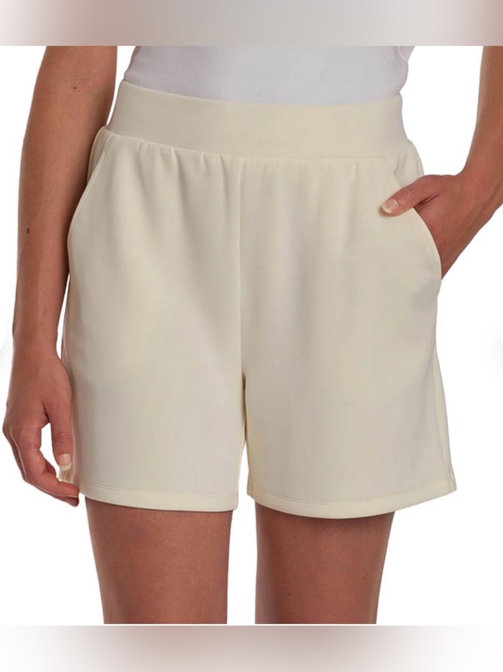 NWT Women's Butter Yellow LazyPants Pull-On Shorts with Pockets Soft & Comfy XXL